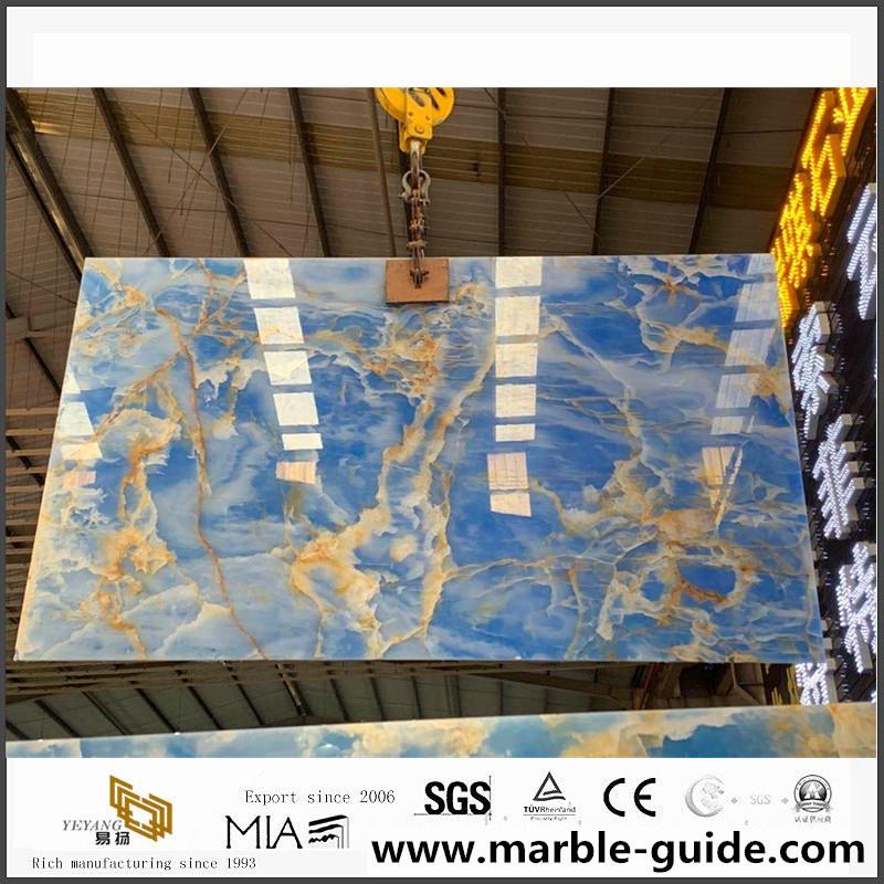 Mėlynos onikso plokštės kaina 1