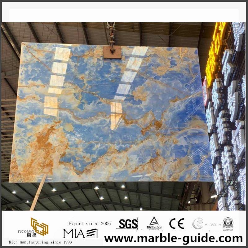 Mėlynos onikso plokštės kaina 2