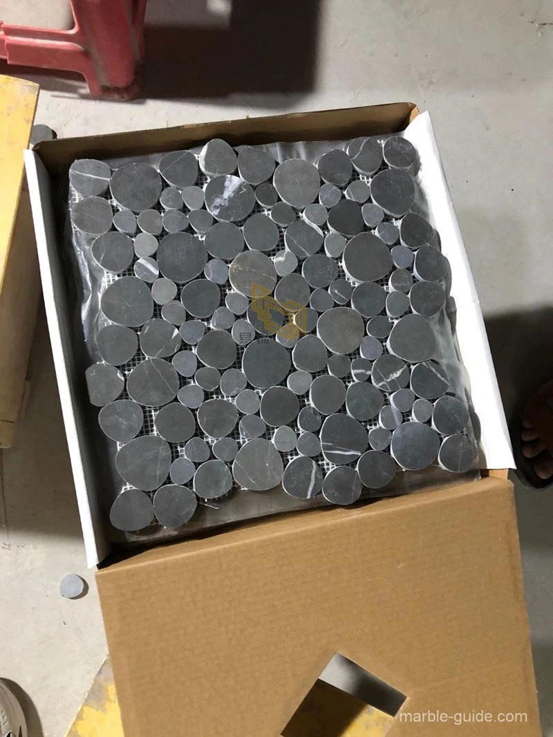 Grey bubble marble mosaic tile