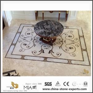 Aukštos poliruoti vandens srove marmuro grindų plytelės medalionas modelio fojė