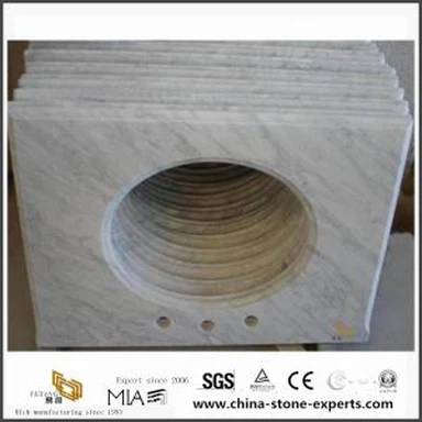 Gražus Carrara balto marmuro marność viršų vonios apdaila