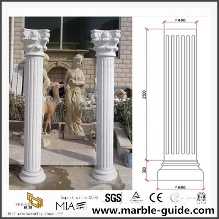 Geriausi balti marmuriniai stulpeliai dizaino stulpelyje